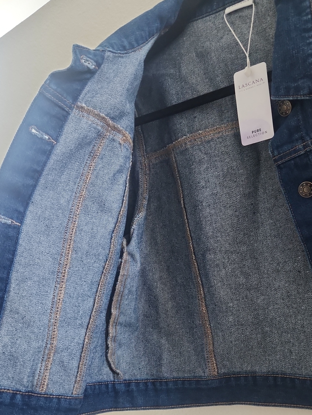 Lascana Puff Sleeve Denim Jacket Dark Washed - Picture 4 of 8
